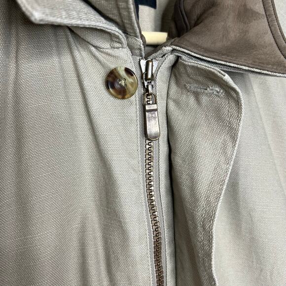 GH Bass Barn Chore Jacket Large Mens Quilted Canvas Leather Collar Outdoor Coat - Picture 6 of 12